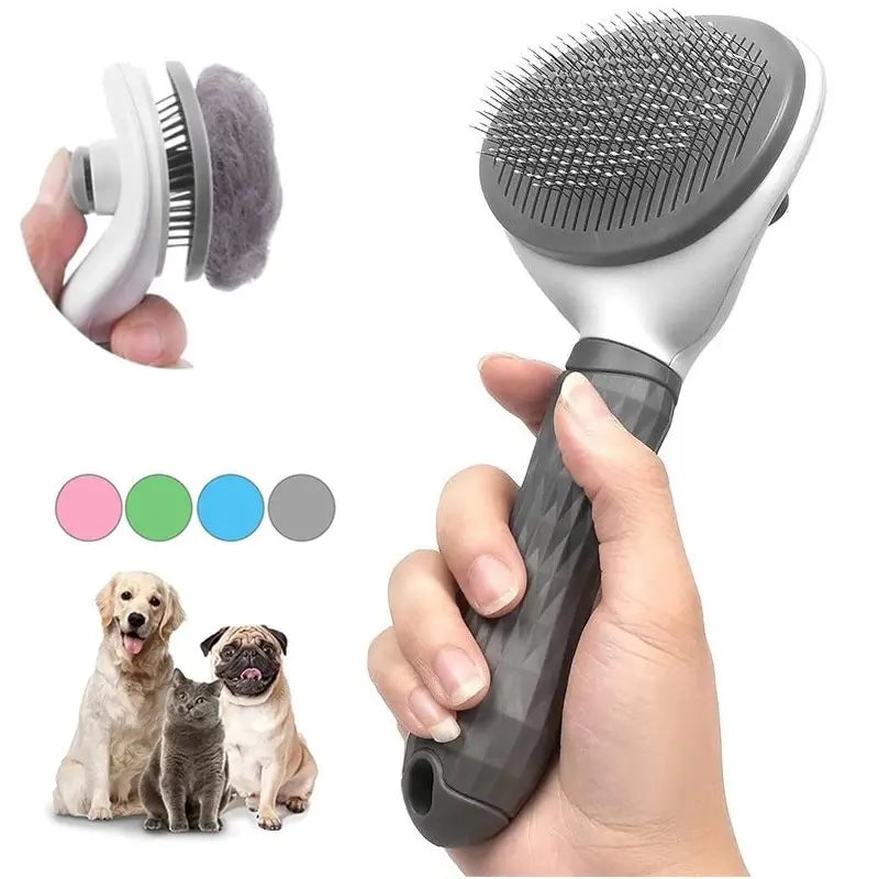 Self-Cleaning Pet Brush – Dematting Comb for Dogs & Cats Pet Grooming Brush HIP