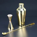 Copper Plated Cocktail Shaker Set – 3-Piece Bartender Kit Cocktail Shaker Set HIP 510ml Gold Set