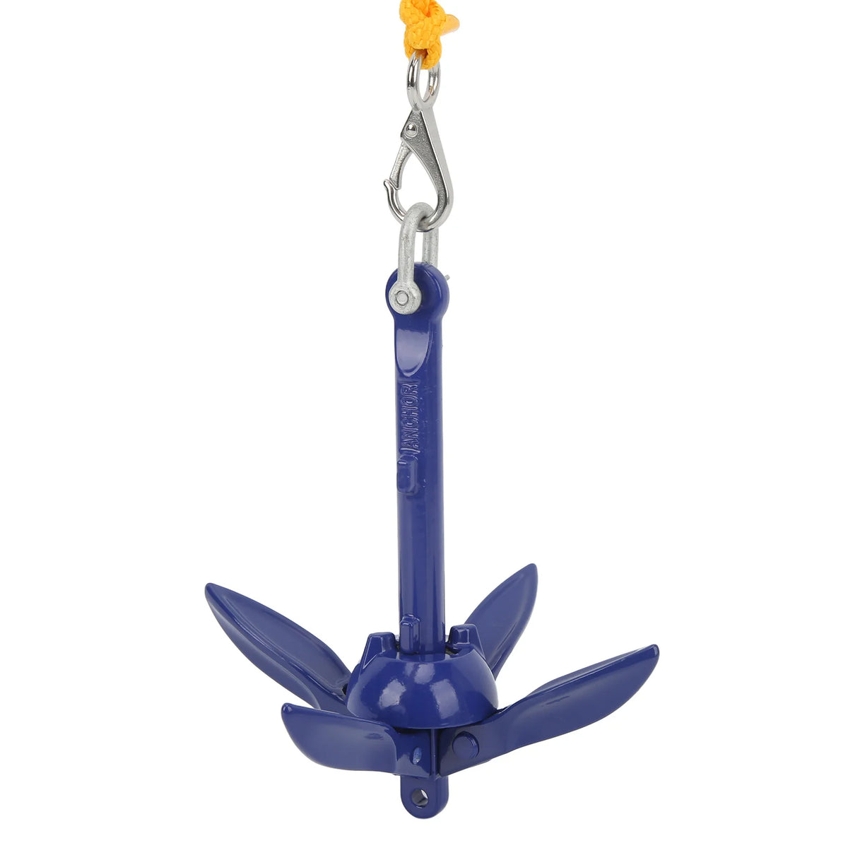 Marine Anchor Blue Aluminium Foldable Boat Kayak Anchor with Yellow Rope for Fishing Tools HIP Blue