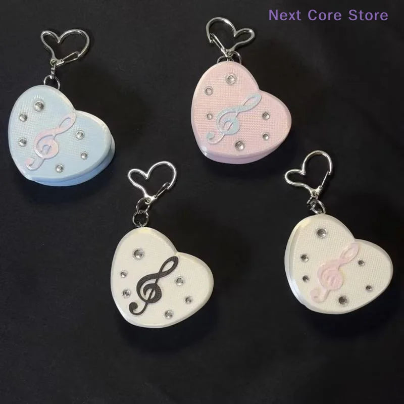 Y2K Heart Earphone Storage Bag & Keychain – Musical Note Earphone Storage Bag HIP