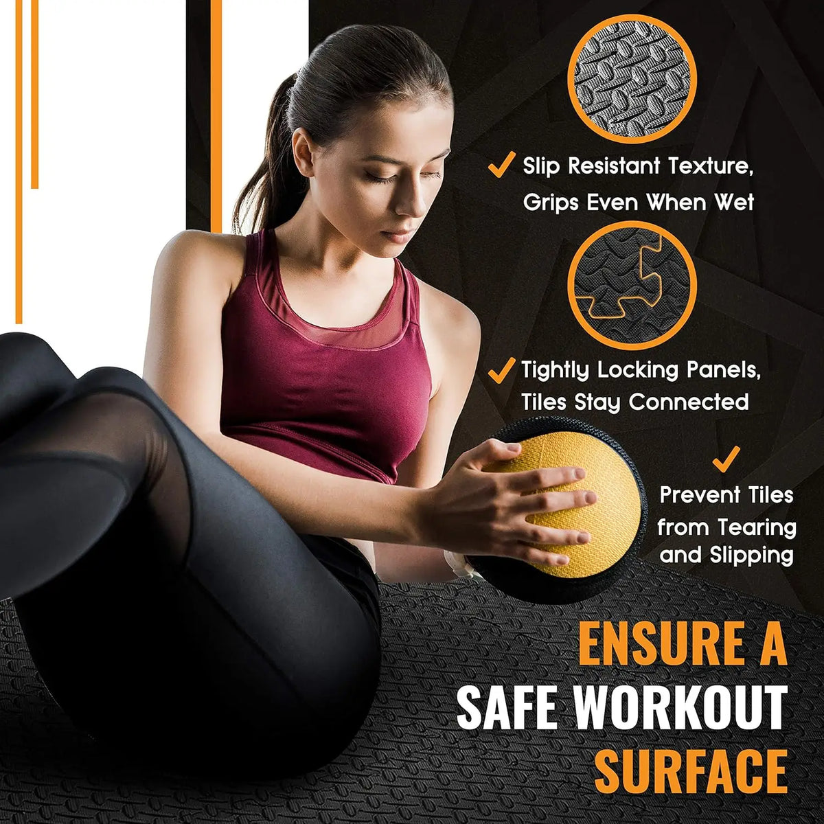 16-Piece Interlocking EVA Foam Gym Floor Mat – Anti-Slip Interlocking Foam Mat HIP