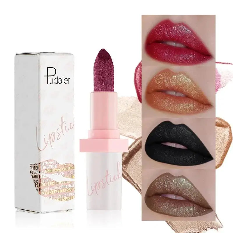 Pudaier Diamond Glitter Lipstick – 10 Shades, Waterproof Glitter Lipstick HIP