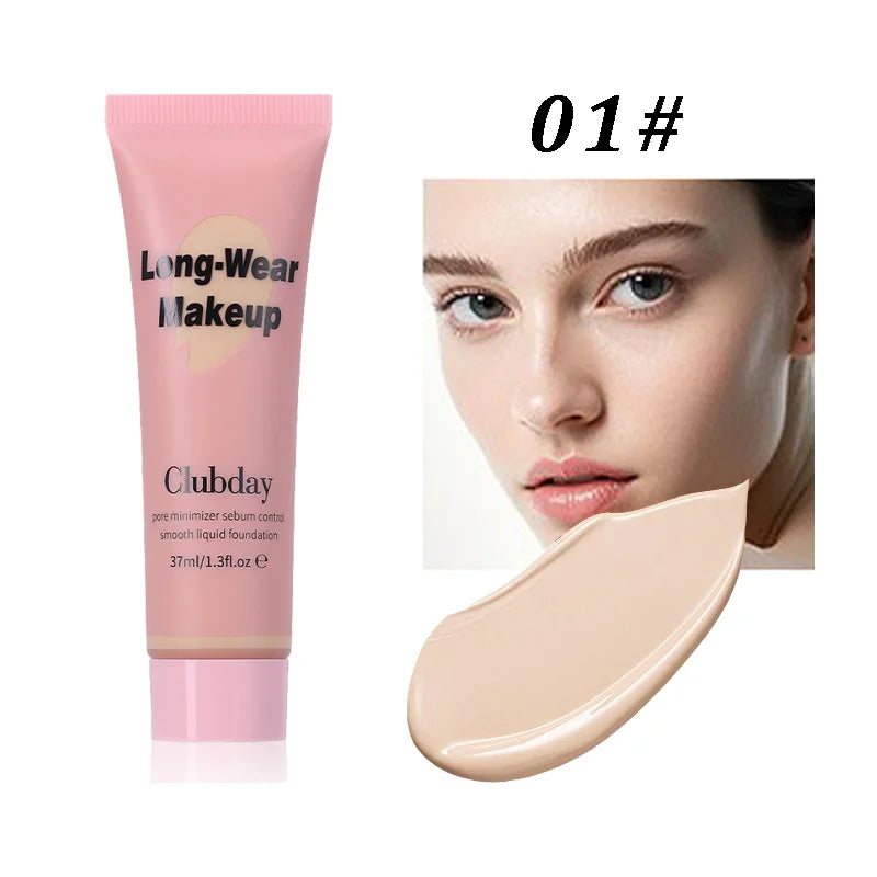 10 Colors Long Wear Liquid Foundation Waterproof Matte Makeup Base Full Coverage Pore Minimizing Creamy Foundation Face Makeup HIP 01