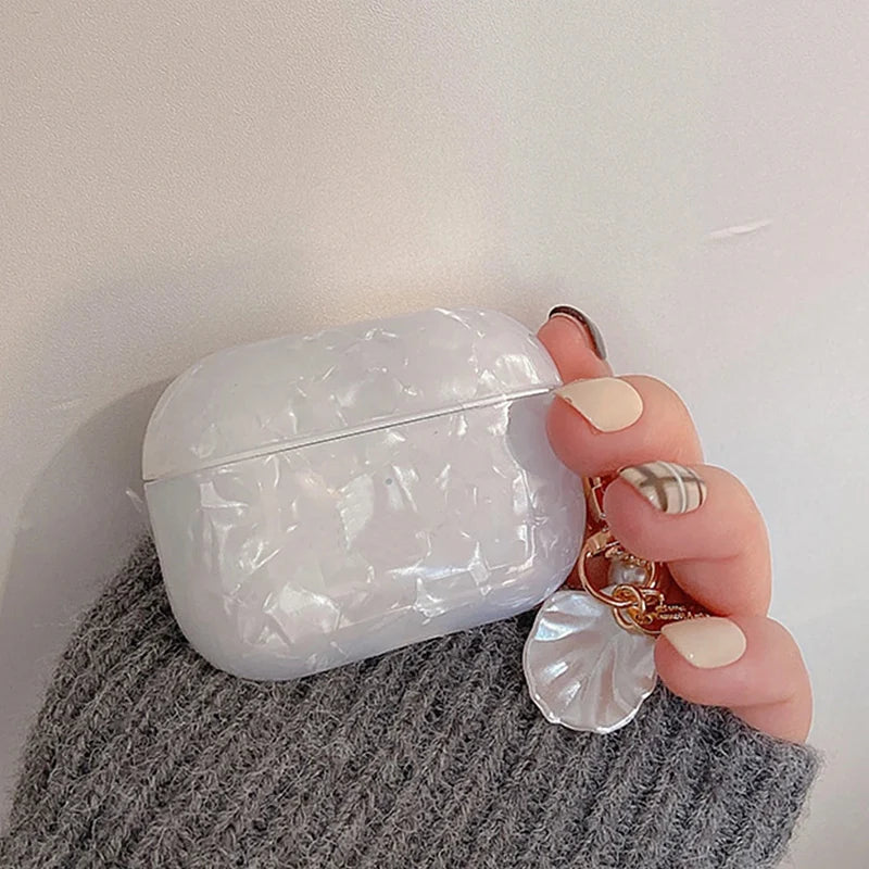Pearl Silicone AirPods Case Cover with Keychain – All Models AirPods Silicone Case HIP Snow for Airpods 4