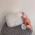 Pearl Silicone AirPods Case Cover with Keychain – All Models AirPods Silicone Case HIP Snow for Airpods 4