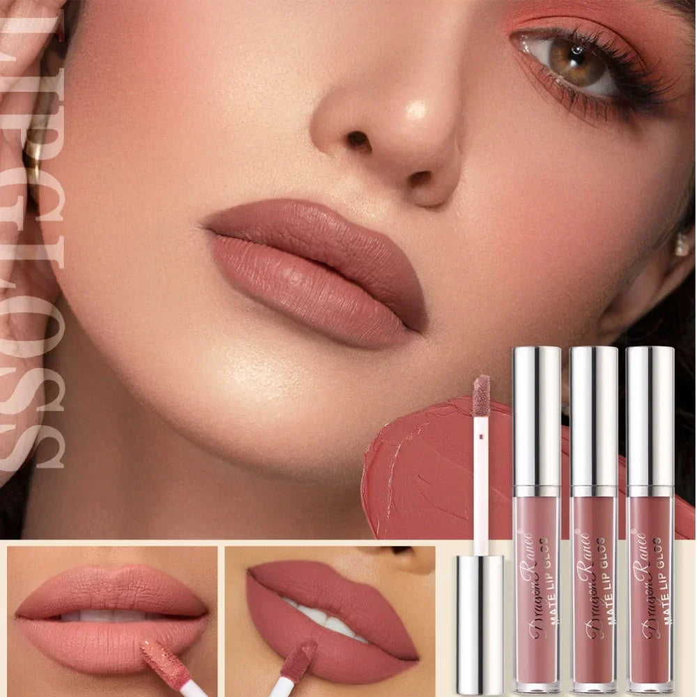 Dragon Ranee Velvet Matte Lip Gloss Set – 10-Pc Waterproof Matte Lip Gloss Set HIP