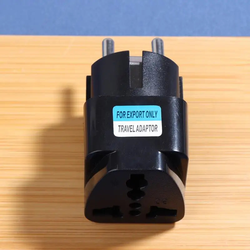 2-in-1 Universal Travel Plug Adapter Type E/F – EU Black Travel Plug Adapter HIP Black