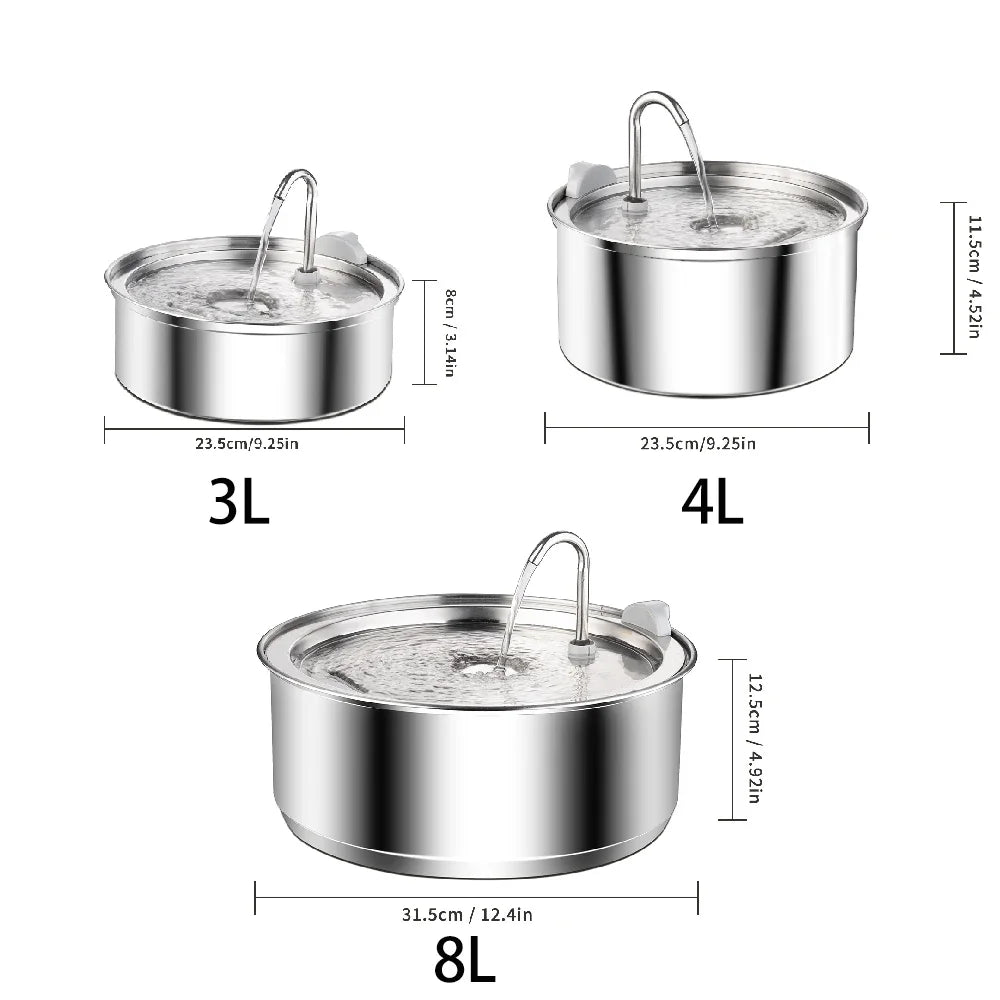 Cat Water Fountain Automatic Cat Drinker Drinking Fountain For Cats Dogs Pet Water Dispenser Accessories Stainless Steel HIP