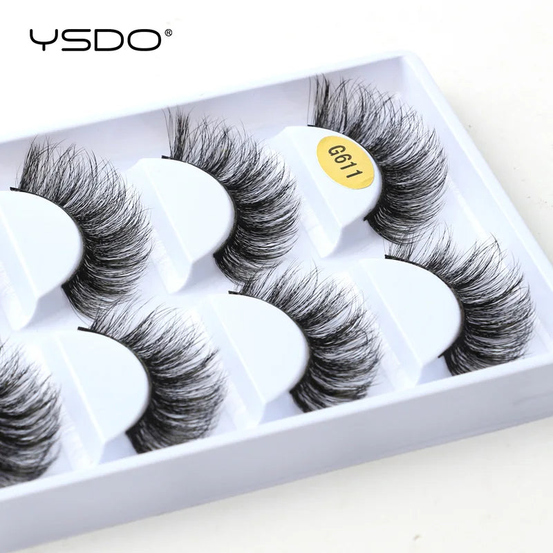 YSDO Eyelashes 3/5 Pairs Natural Long 3D Mink Lashes Fluffy Volume Mink False Eyelashes Cruelty Free Wispy Lashes Makeup Cilios HIP