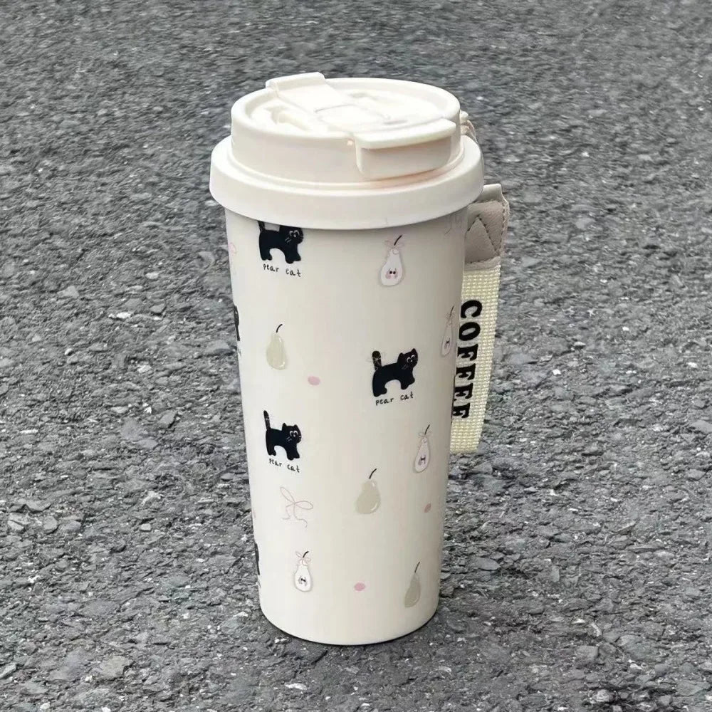 550ml Portable Leak-Proof Plastic Water Cup with Carrying Rope Portable Water Cup HIP A