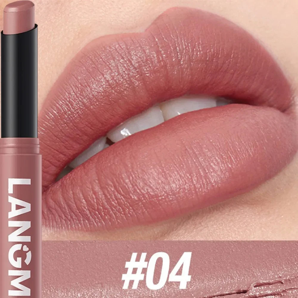 12 Color Matte Lipstick Pencil Waterproof Long Lasting Non-Stick Cup Lip Stain Tint Cosmetic Nude Lipstick Pen Makeup Maquillage HIP