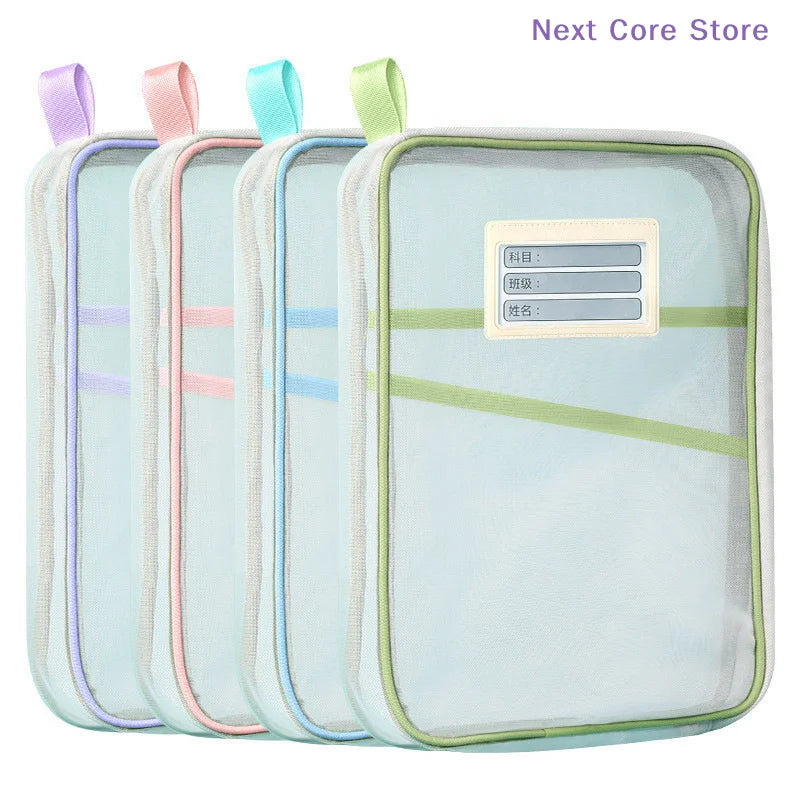 A4 Mesh Zipper Stationery Organizer Bag – 3-Layer Storage Stationery Organizer Bag HIP
