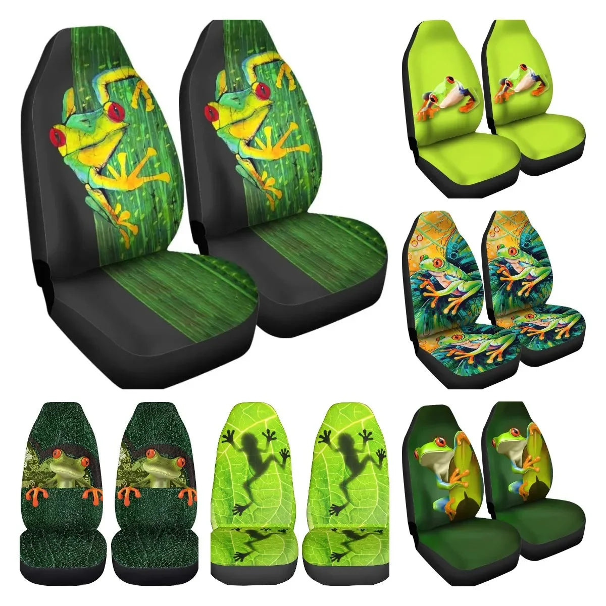 Tree Frog Car Seat Covers Set of 2 – Universal Front Fit Car Seat Covers HIP