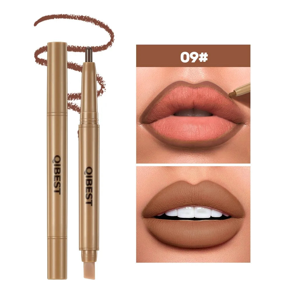 Chocolate Brown Silky Lipliner Pen Peptide Lipgloss Pencil Lasting Matte Nude Pink Lipstick Lip Outline Contour Defind Lip Liner HIP 09-QIBEST