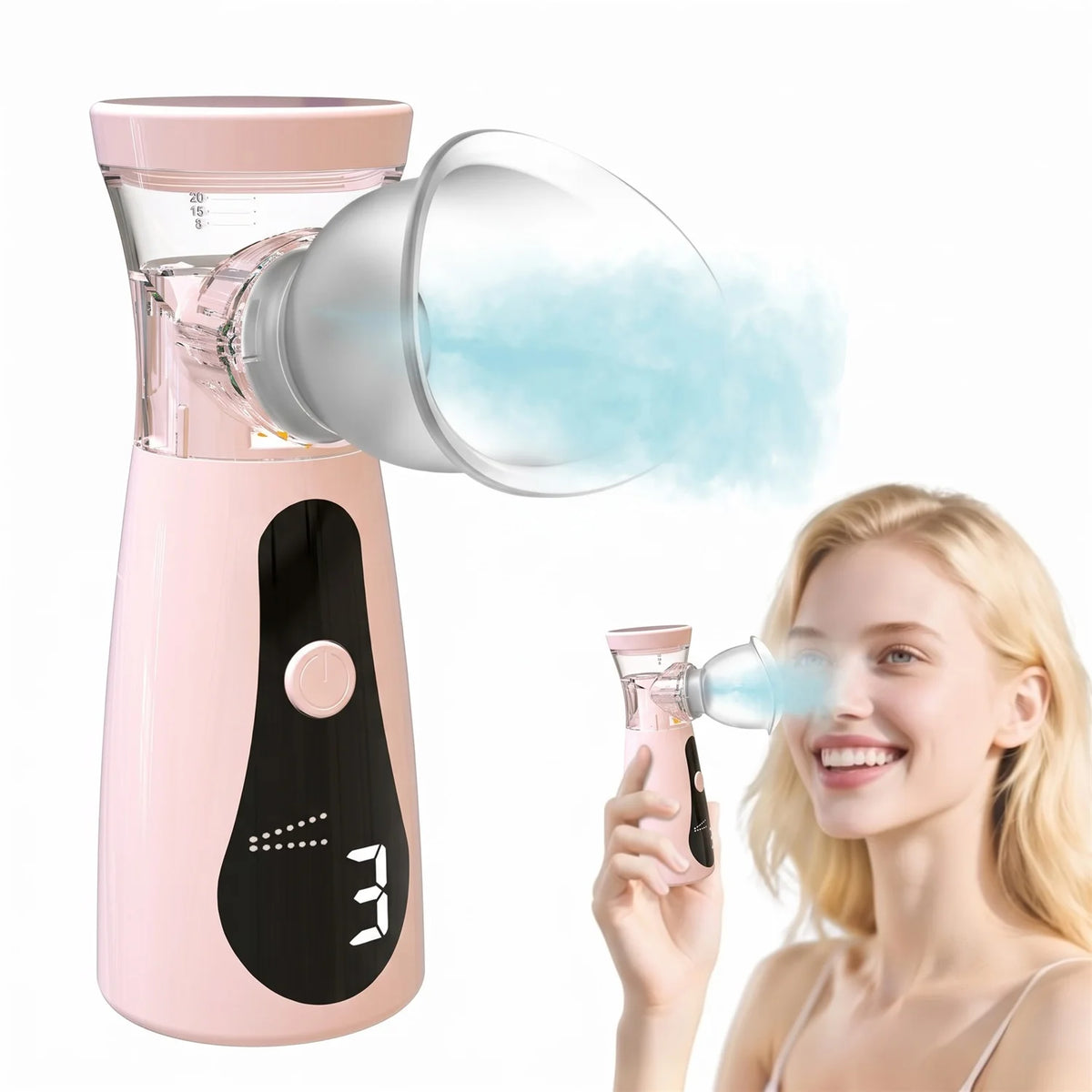 2-in-1 Face & Eye Nano Mist Sprayer | Portable Skin Steamer Nano Mist Sprayer HIP Pink