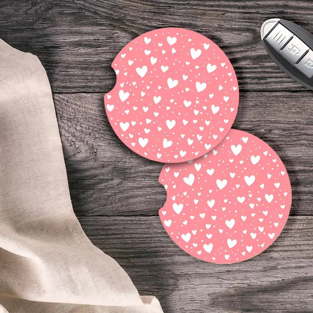 2pcs Acrylic Love Heart Coasters – Waterproof & Heat-Insulated Acrylic Coaster Set HIP