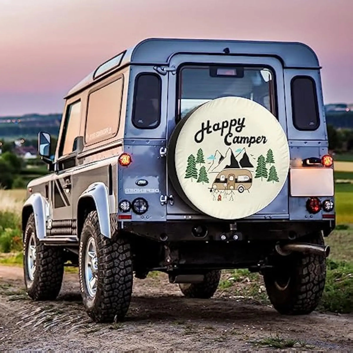 Happy Camper RV Spare Tire Cover – Weatherproof Polyester Spare Tire Cover HIP