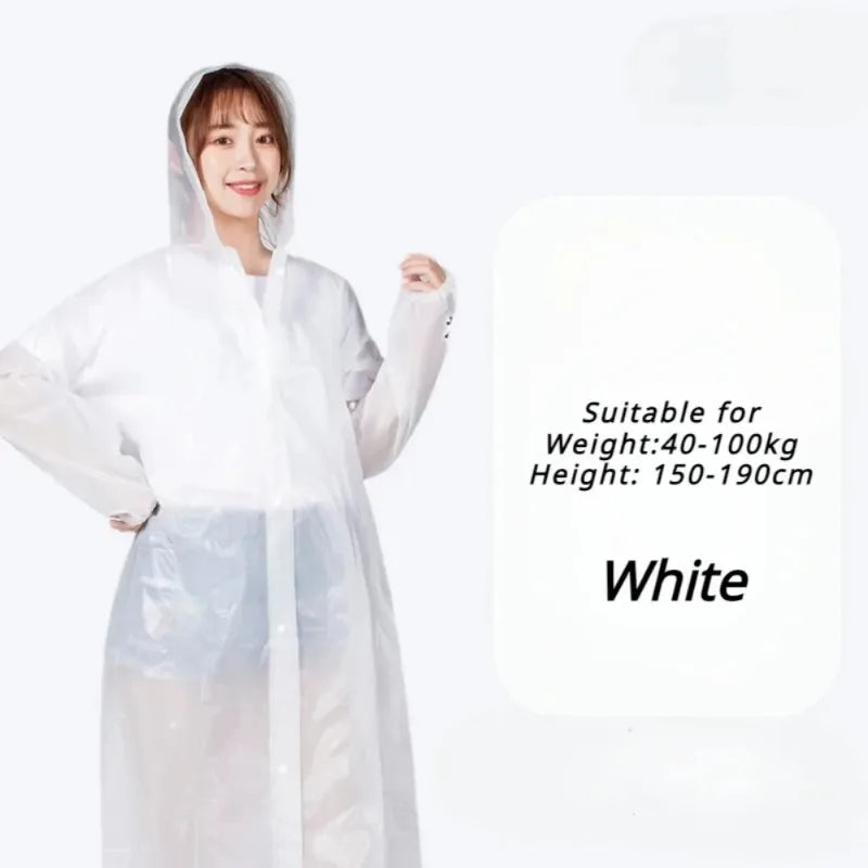 EVA Waterproof Rain Poncho – Unisex Clear Hoodie Raincoat Rain Poncho HIP