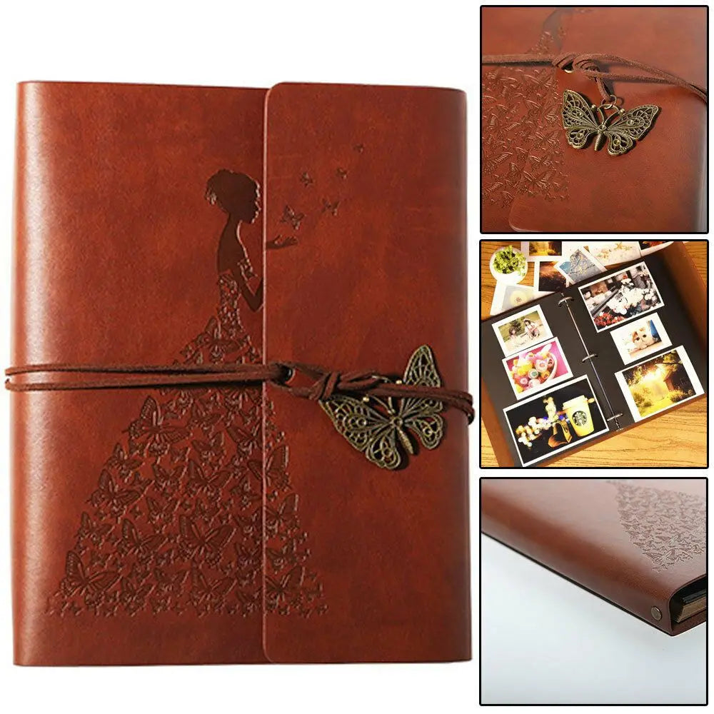 Vintage Leather Photo Album – 40 Pages, Holds 120 Photos Photo Album HIP A3
