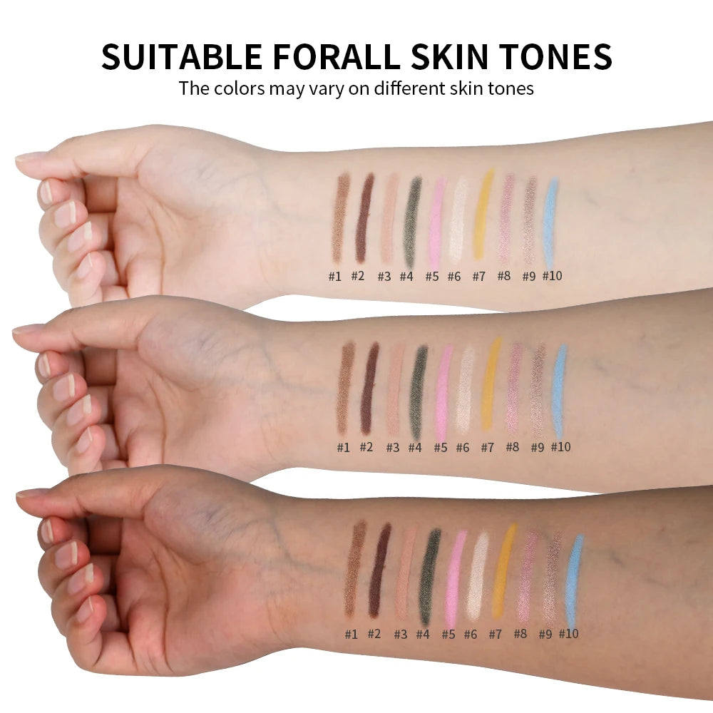 Eyeshadow Stick Highlighter Brightening Pen with Pearly Glitter & Matte Finish Shadow Eyeshadow Pencil Crayon Eyeliner Cosmetic HIP