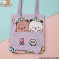 Panda Bubu & Dudu Canvas Tote Bag – Anime Shoulder Bag Anime Canvas Tote Bag HIP A