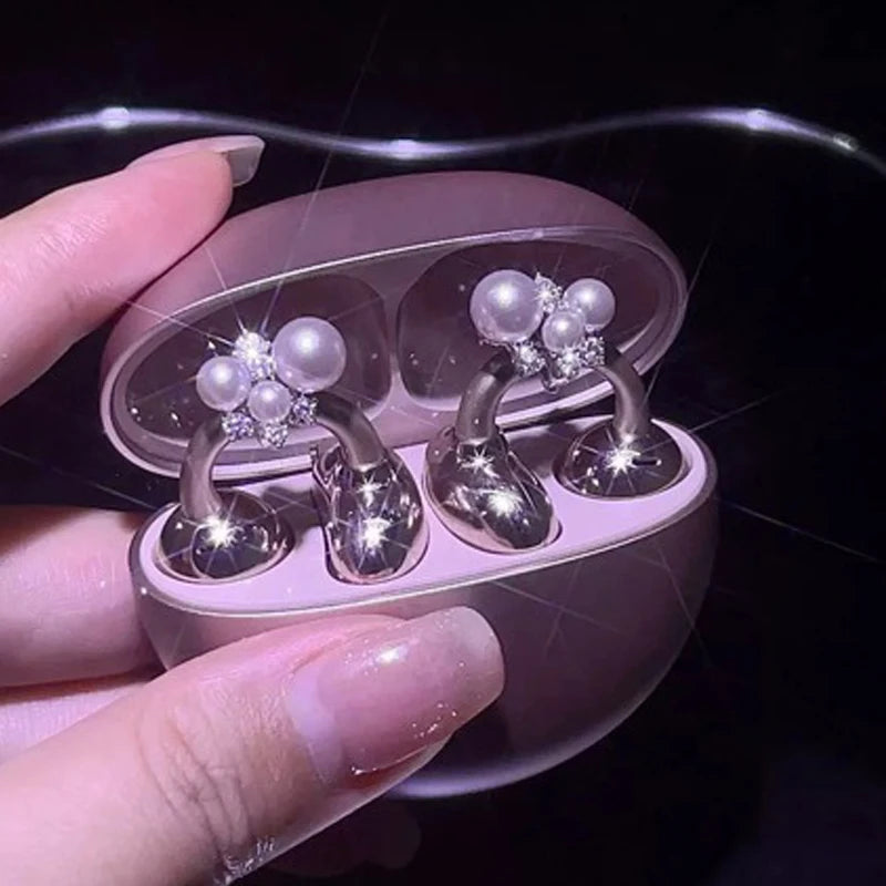 Rhinestone Flower Earbud Clip – Shining Earphone Accessory Earbud Accessory Charm HIP A2