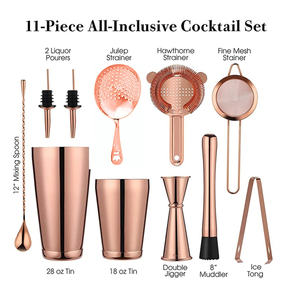 8-Piece Cocktail Shaker Bar Set – Stainless Steel Bartender Kit Cocktail Bar Set HIP