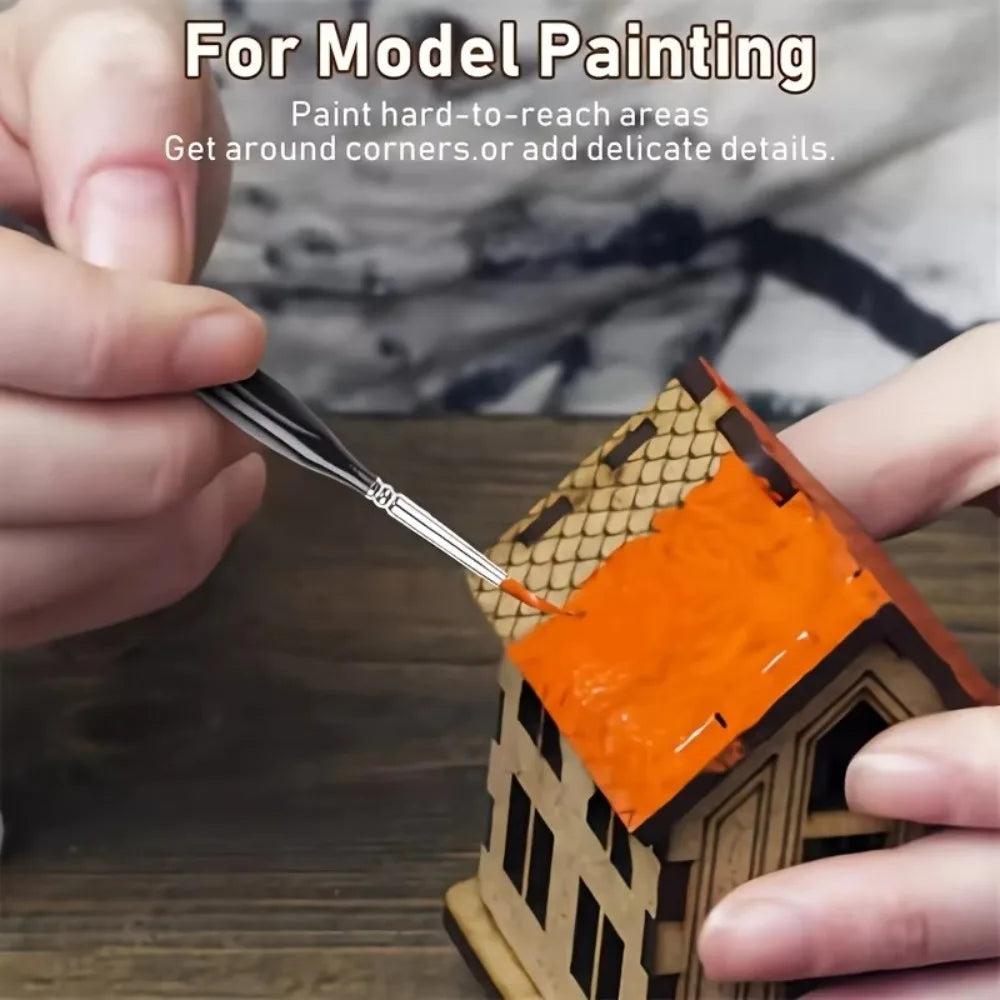 Miniature Precision Paint Brush Set 10/11pc – Micro Tips Miniature Paint Brushes HIP