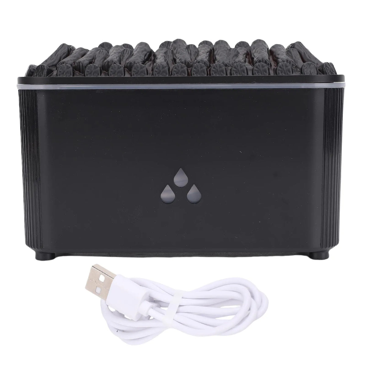 Cool Mist Humidifier 160ML Ultrasonic Flame Essential Oil Diffuser Humidifier 2 Lighting Modes Compact for Home Bedroom HIP black