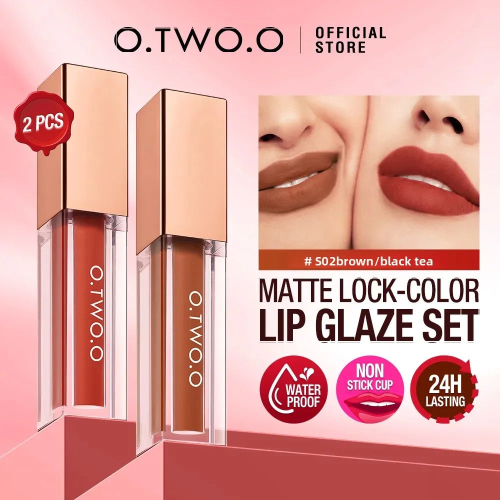 O.TWO.O Matte Liquid Lipstick Set – Transfer-Proof, Waterproof Matte Liquid Lipstick HIP