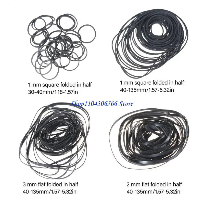 200-Piece Mixed Rubber Belt Set for Cassette Tape Recorders Rubber Belt Kit HIP