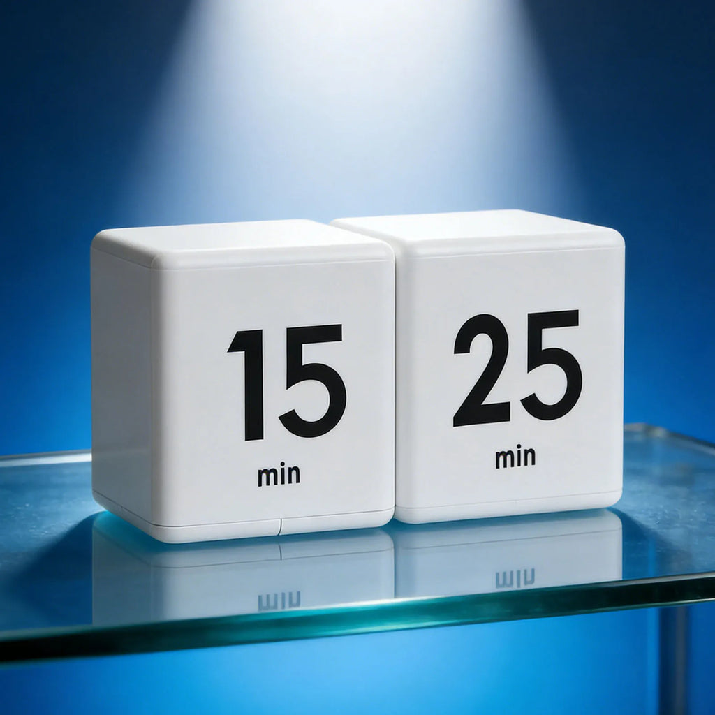 Countdown Timer Cube Design Multiple Time Settings 5 15 25 45 Minutes Study Timer for Students White Study Timer for Students HIP