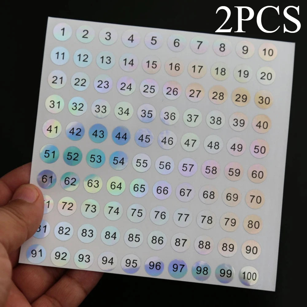 2/10Pcs Waterproof 7 Colors Number Sticker Label For Nail Polish Color Gel Varnish Marking Digital Label Sticker Manicure Tool HIP Radiation 2Pc