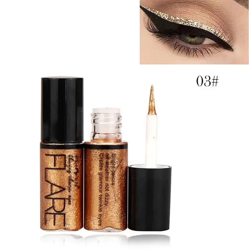 Professional Makeup Silver Rose Gold Color Liquid Glitter Eyeliner New Shiny Eye Liners for Women Eye Pigment Korean Cosmetics HIP 03