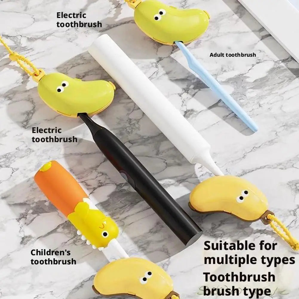 Wholesale Portable Toothbrush Holder Must-have Travel Toothbrush Protective Cap Cute Banana Hiking Camping Brush Cap Case HIP
