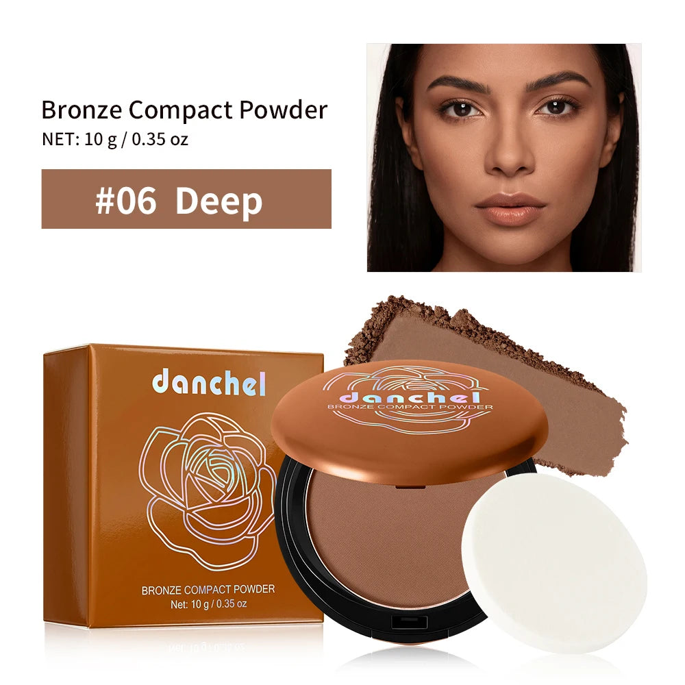 Long Lasting Compact Powder Waterproof Sweatproof Soft Matte Oil Control Setting Powder Face Makeup Cosmetic HIP 06Deep