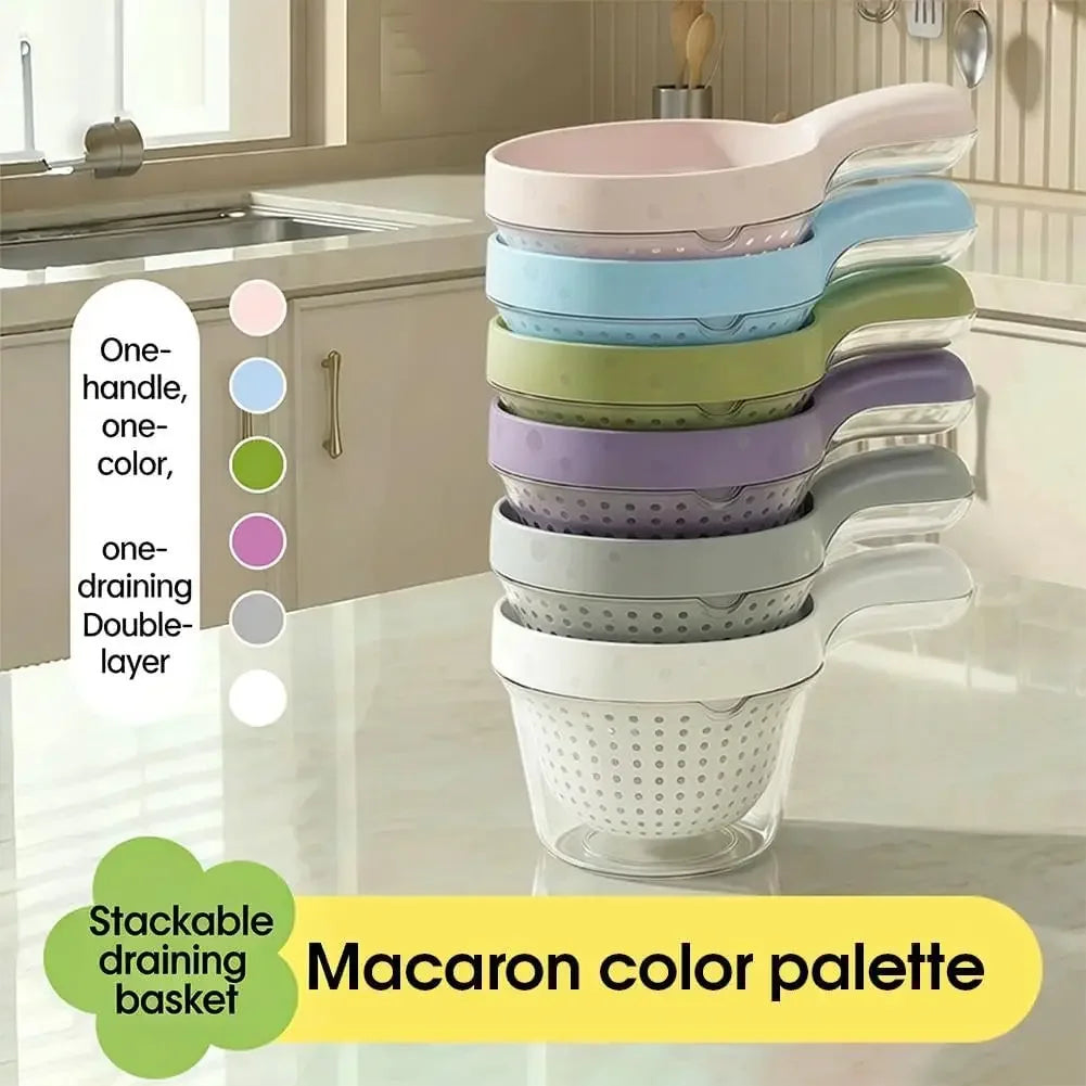 2-in-1 Colander & Mixing Bowl Set – BPA-Free Kitchen Strainer Colander Mixing Bowl Set HIP