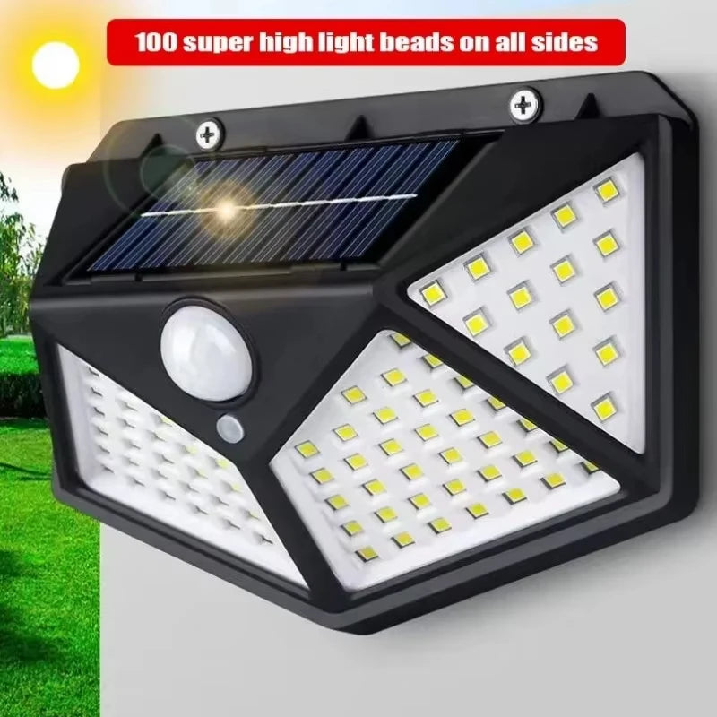 100 LED Solar Motion Sensor Outdoor Wall Light – IP65 270° Solar Security Light HIP
