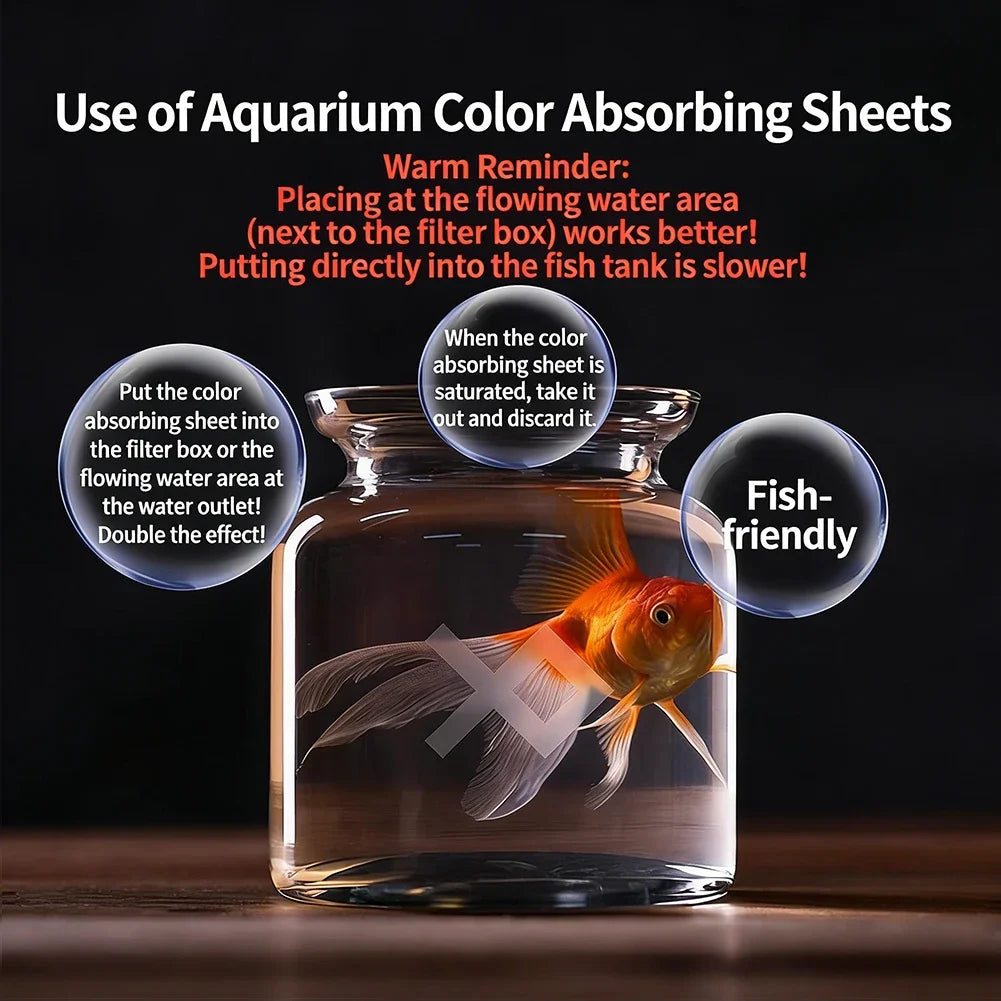 Efficient Fish Tank Water Absorption Filter Paper 50/100/200Pcs Fish Tank Aquarium Odor Removal Filter Cleaning Supplies HIP