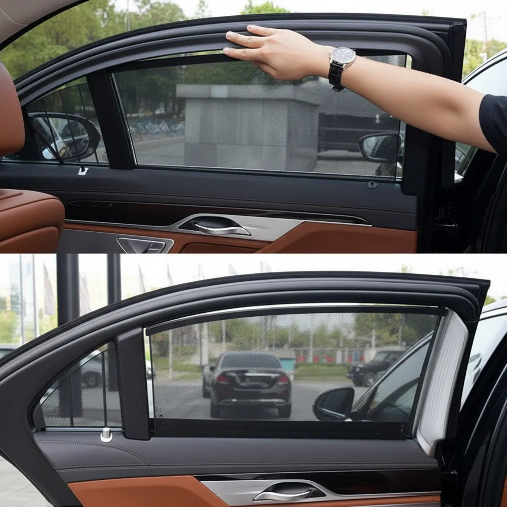 Automatic Retractable Car Window Curtain Sun Protection Heat Insulation Automatic Retractable Universal Side Window Sun Shade HIP