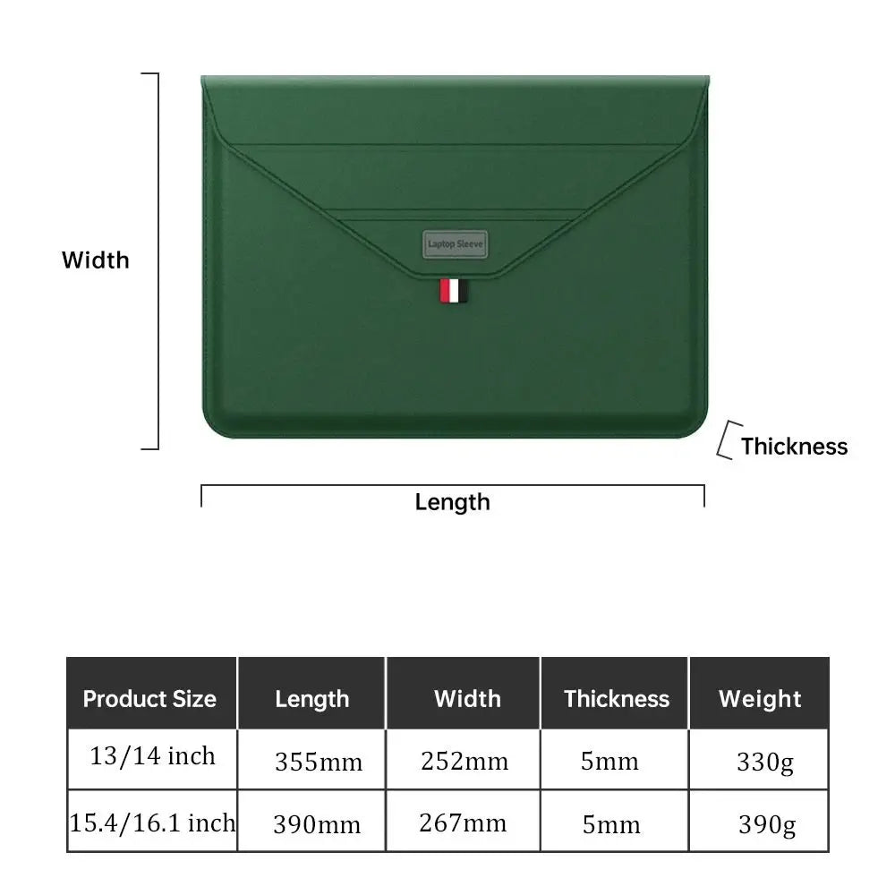 PU Leather Laptop Sleeve 13–16.1" | 3-in-1 Carrying Bag Laptop Sleeve Bag HIP