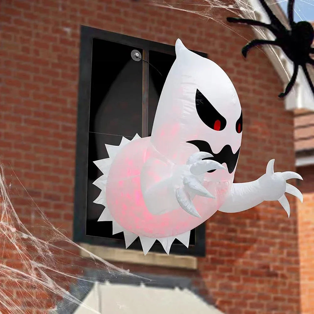 1/1.2m Self-Inflating Ghost & Pumpkin Inflatable Decoration USB Powered Halloween Airblown for Outdoor Yard Garden Party Decor HIP
