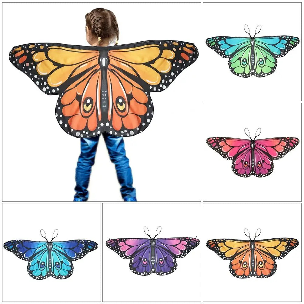 Kids Butterfly Wings Cape – Girls Fairy Shawl Costume Kids Fairy Costume HIP