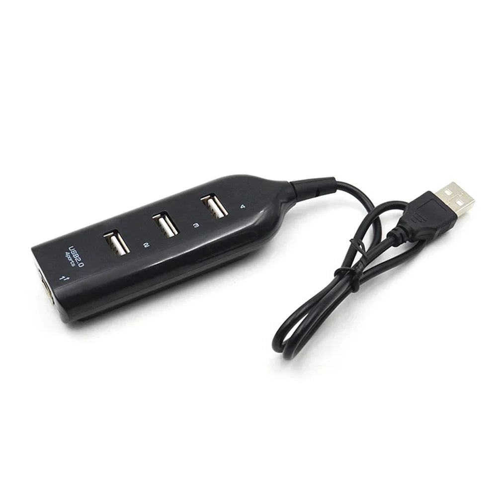 KEBIDUMEI 4-Port USB 2.0 Hub OTG Splitter Adapter for PC & Laptop USB Hub Adapter HIP Black