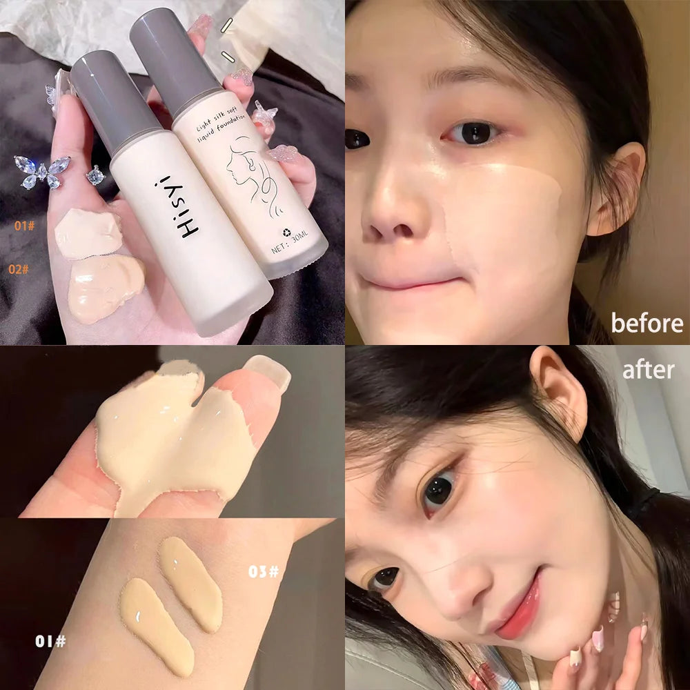 HISYI Silky Liquid Foundation – Brightening & Long-Lasting 30ml Liquid Foundation HIP