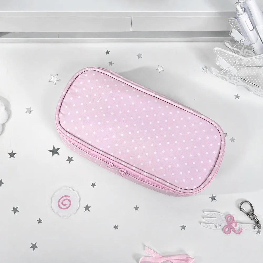 Pink Polka Dot Pencil Case – Large Capacity Pen & Pouch Bag Pencil Case Pouch HIP