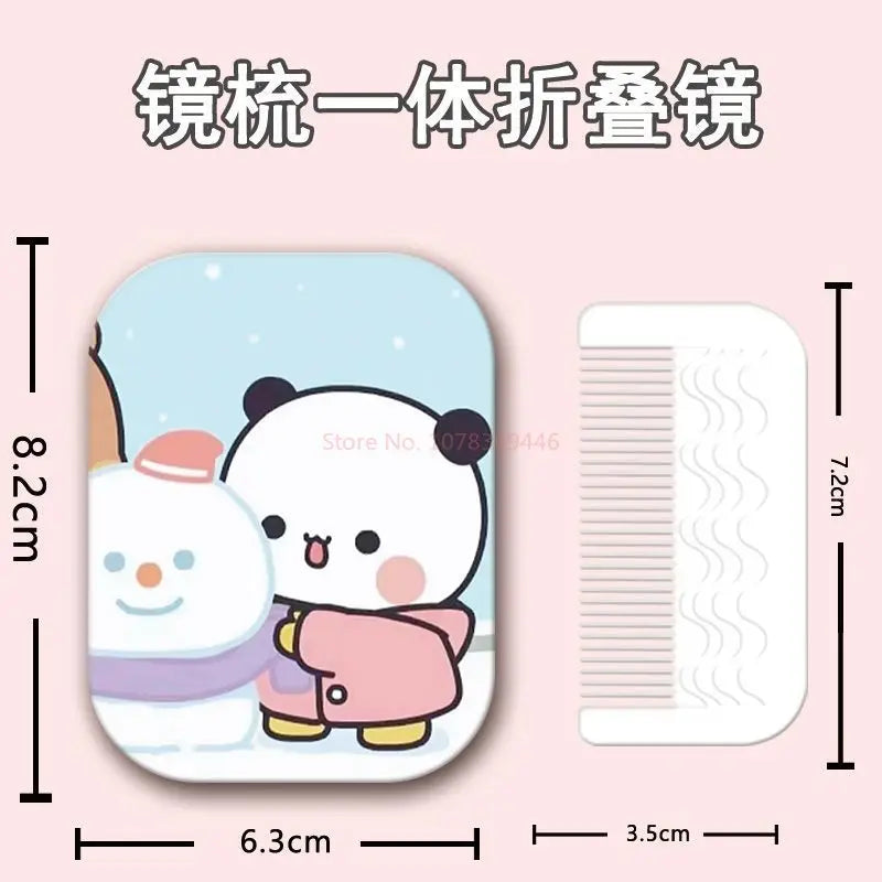 Panda Cartoon Mini Makeup Mirror & Comb Set – Cute Gift Compact Makeup Mirror HIP