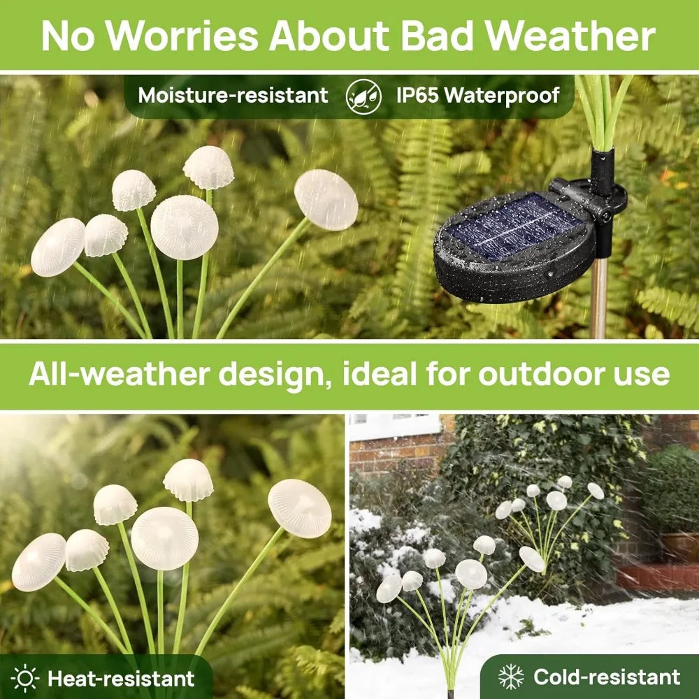 Solar LED Mushroom Garden Lights – Waterproof Pathway Decor Solar Garden Light HIP