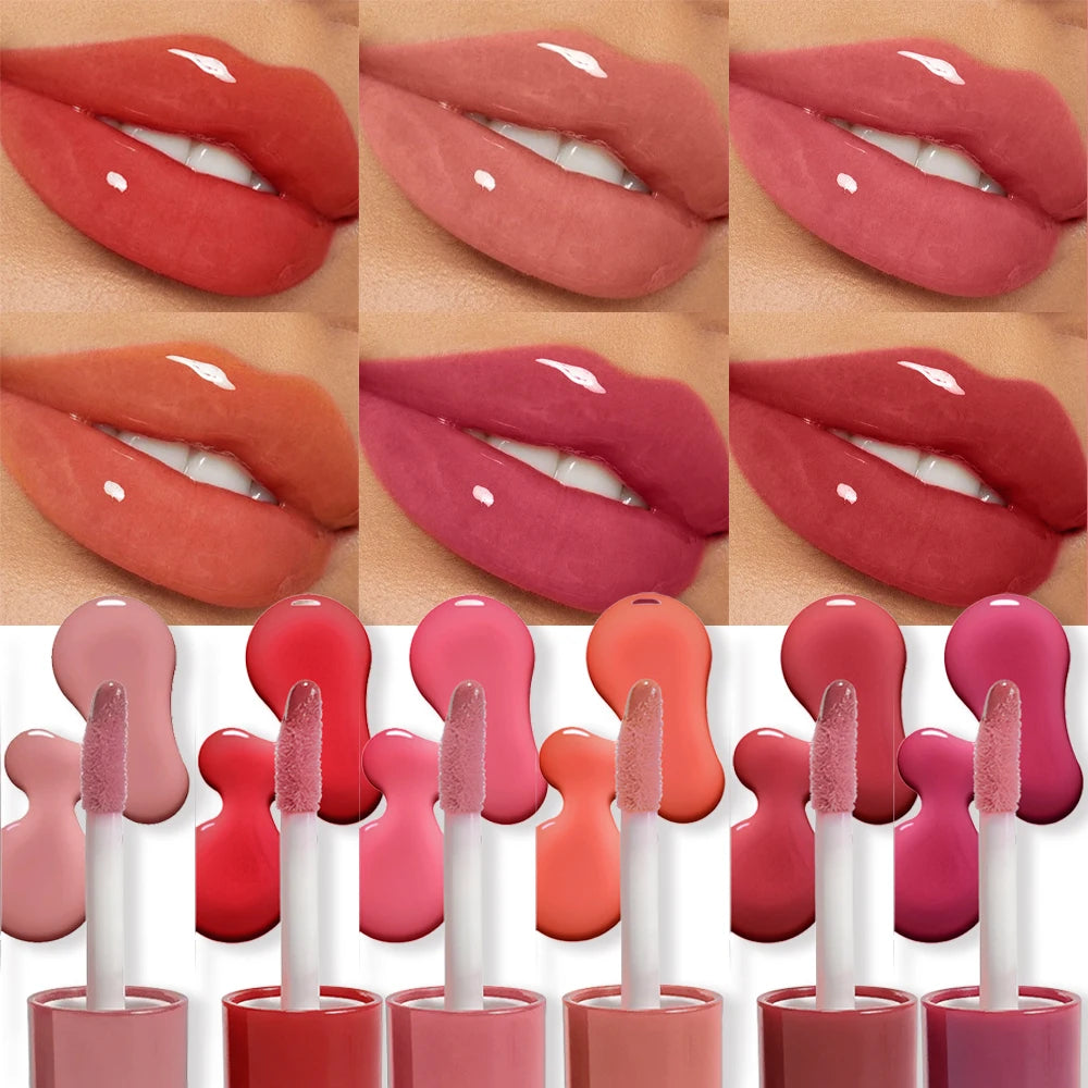 Portable 6 Colors Abundant Lip Gloss Tint Hydrating Moisturizing Lip Glaze Lip Plumper Lasting Make Up Liquid Lipstick Cosmetics HIP