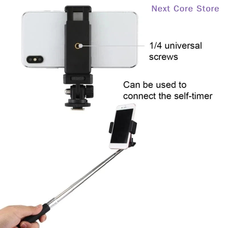 Hot Shoe Phone Clip Bracket – 1/4" Screw Tripod Mount Phone Tripod Bracket HIP